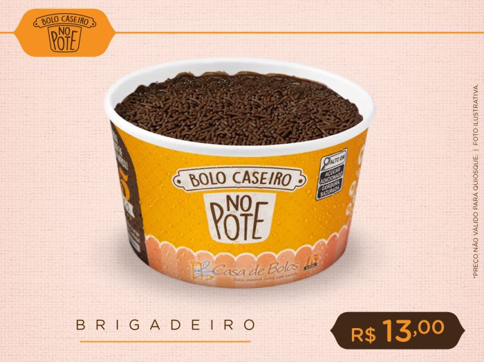 Bolo Caseiro no Pote de Brigadeiro