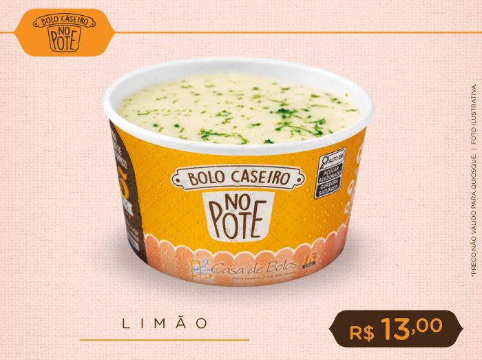 Bolo Caseiro no Pote de Limão