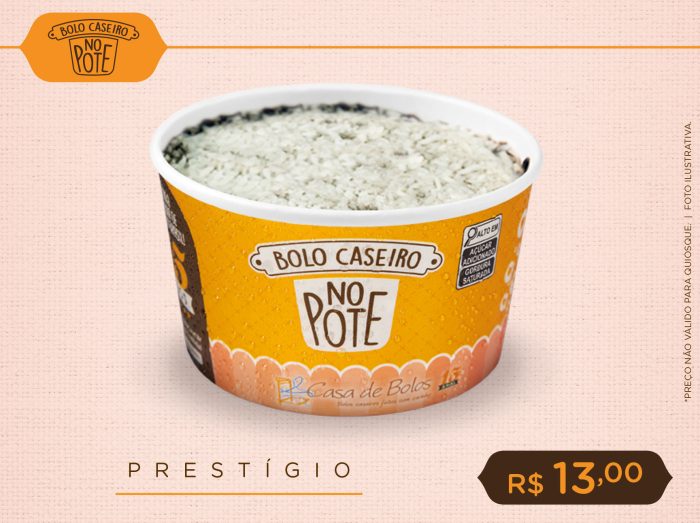 Bolo Caseiro no Pote de Prestígio
