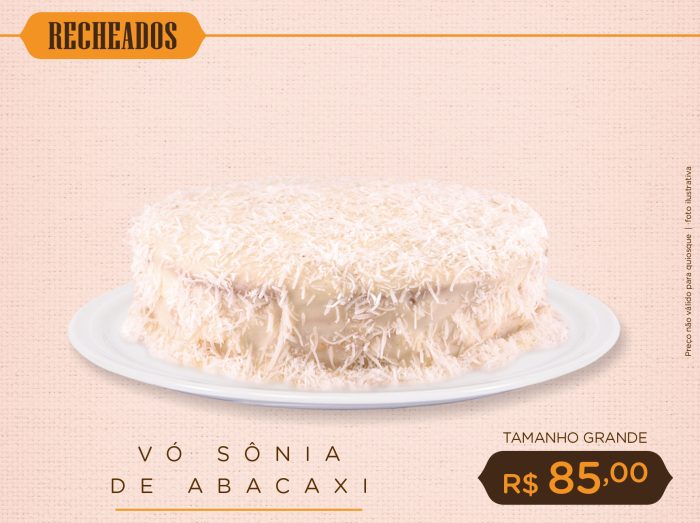 Bolo da Vó Sônia de Abacaxi - Grande