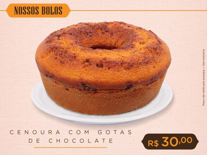 Bolo de Cenoura com Gotas de Chocolate