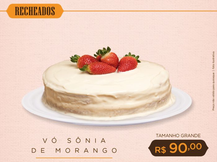 Bolo da Vó Sônia de Morango - Grande