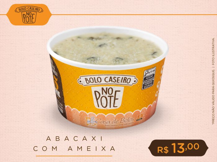 Bolo Caseiro no Pote de Abacaxi com Ameixa