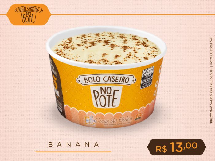 Bolo Caseiro no Pote de Banana