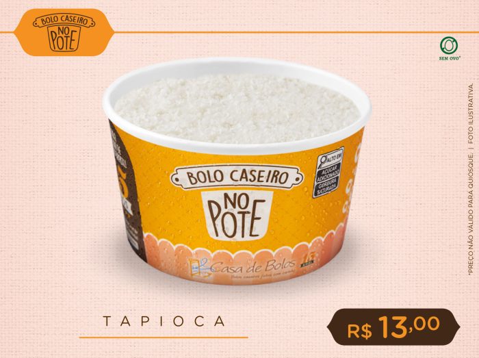 Bolo Caseiro no Pote de Tapioca