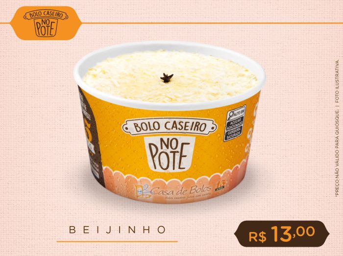Bolo Caseiro no Pote de Beijinho