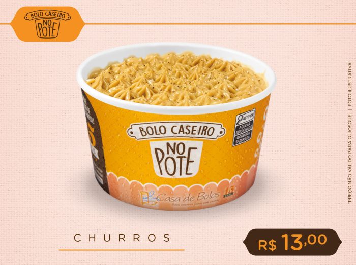 Bolo Caseiro no Pote de Churros