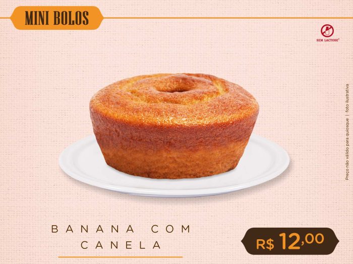 Mini Bolo de Banana com Canela