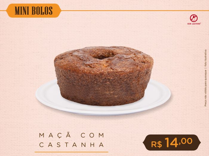 Mini Bolo de Maçã com Castanha