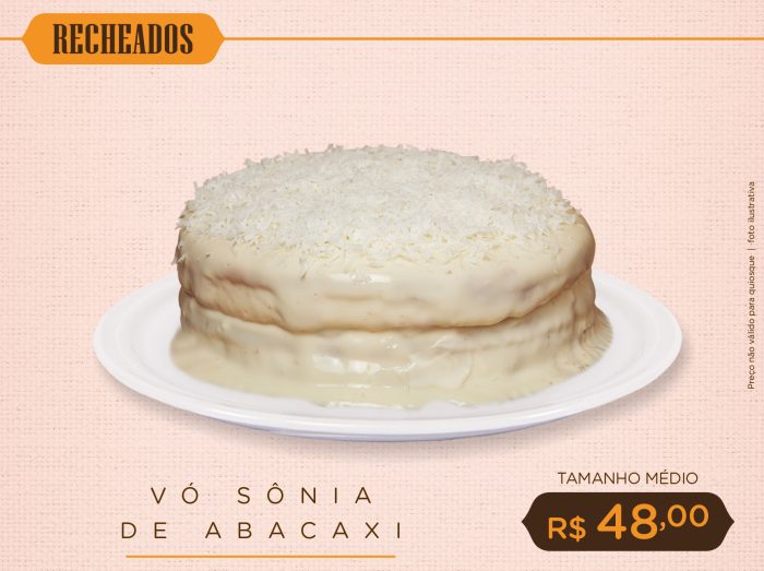 Bolo da Vó Sônia de Abacaxi - Médio