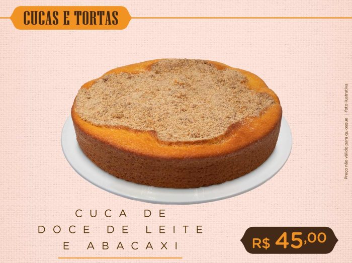 Cuca de Doce de Leite e Abacaxi
