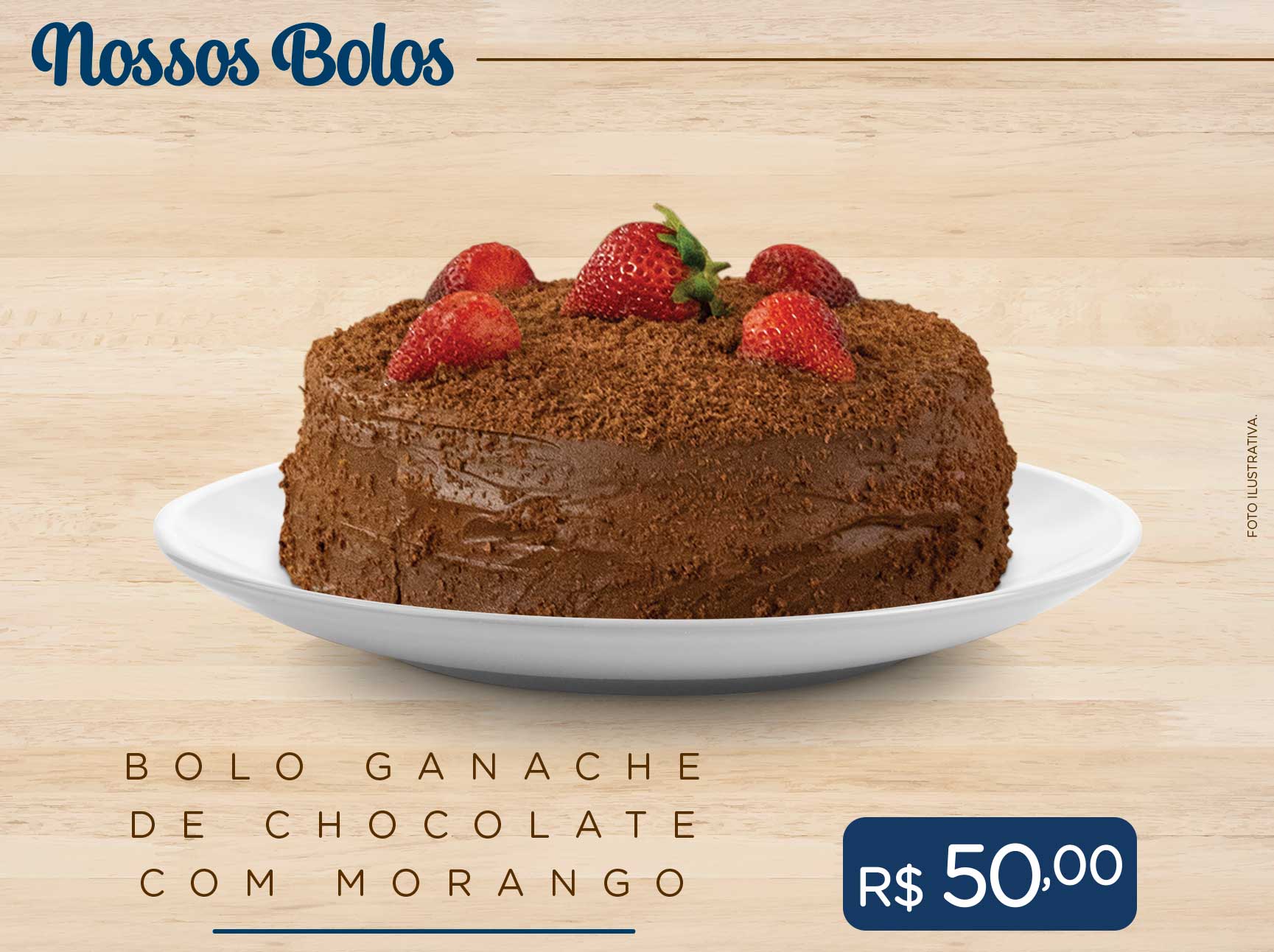 Bolo Ganache de Chocolate com Morango - Casa de Bolos