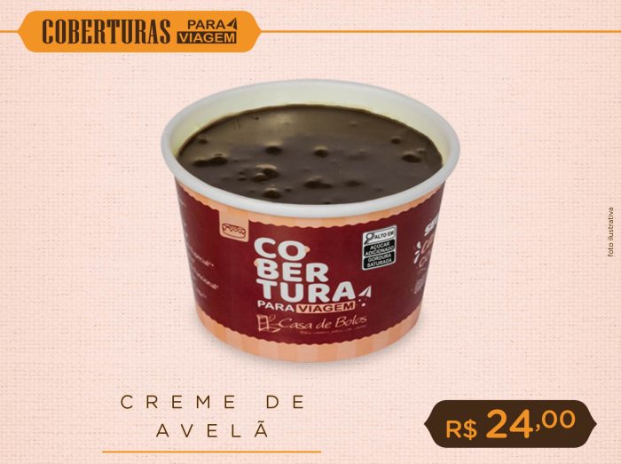 Cobertura para Viagem de Creme de Avelã