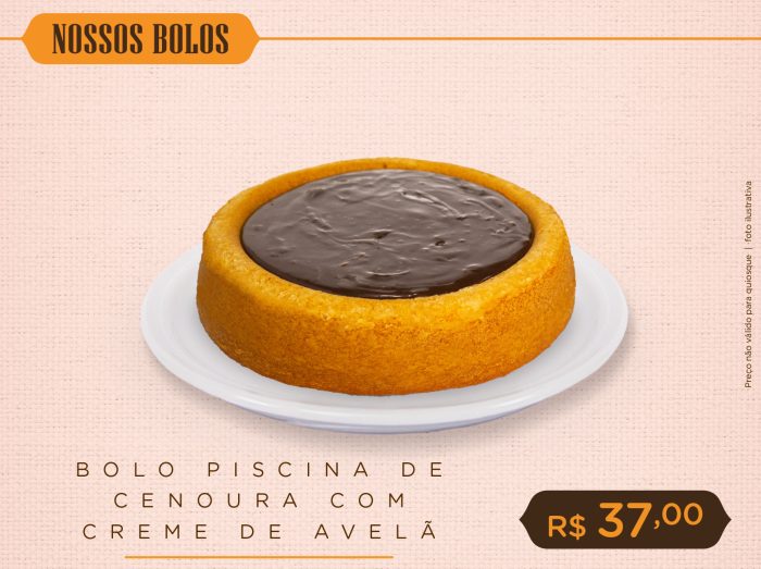 Bolo Piscina de Cenoura com Creme de Avelã
