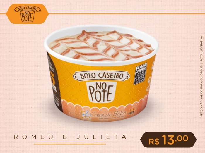 Bolo Caseiro no Pote Romeu e Julieta