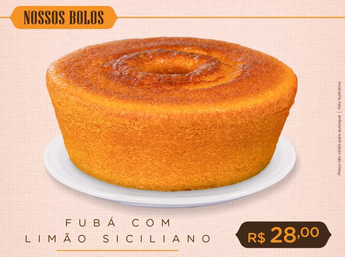 Bolo de Fubá com Limão Siciliano