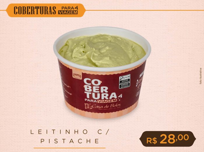 Cobertura para Viagem de Leitinho com Pistache