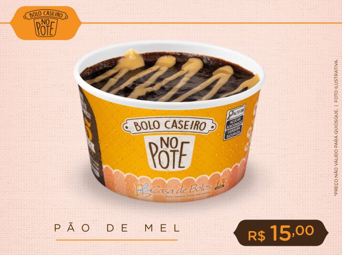 Bolo Caseiro no Pote de Pão de Mel