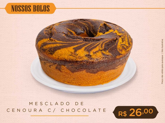 Bolo Mesclado de Cenoura com Chocolate